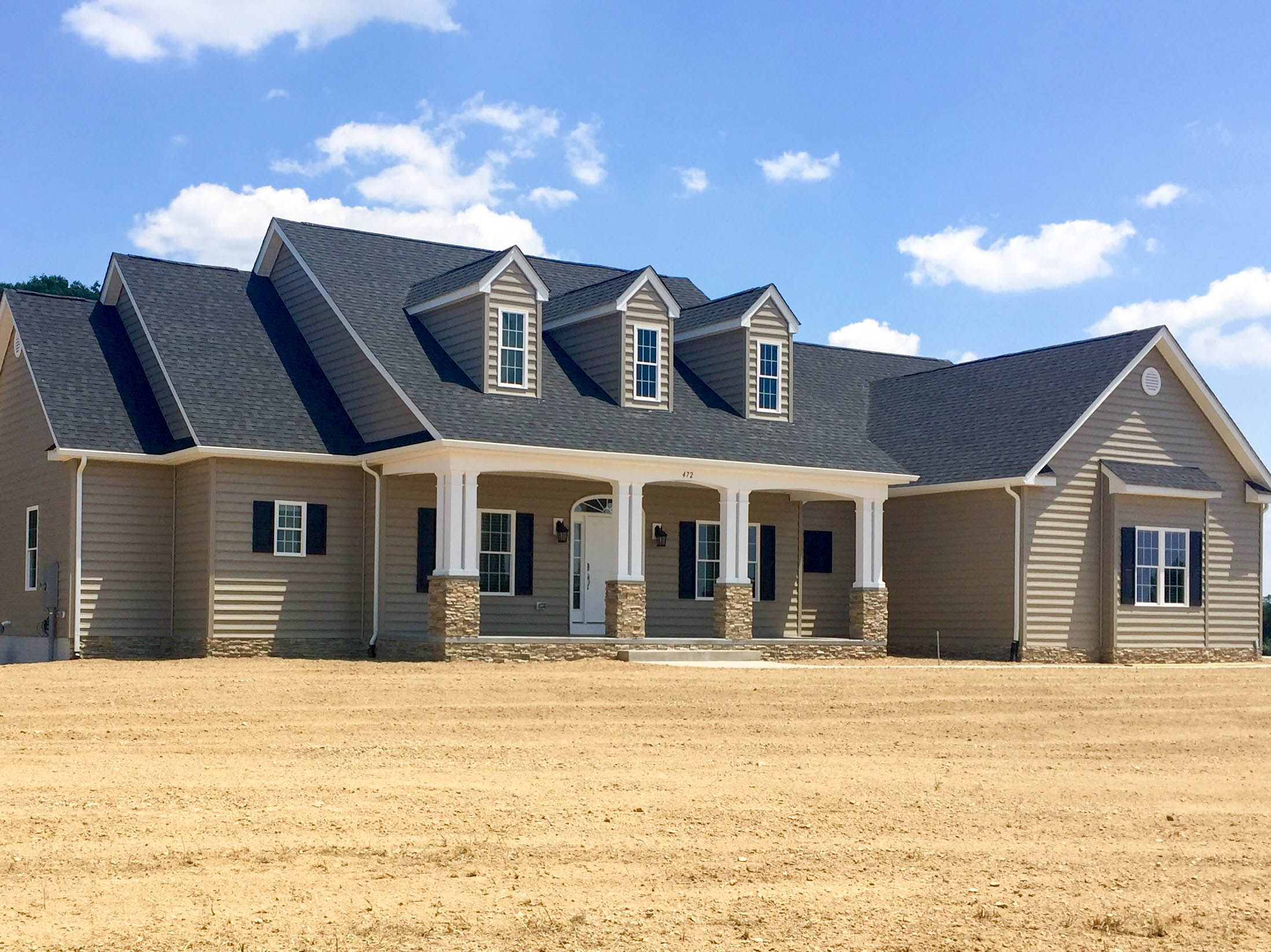 Custom Built Home Exterior - Hepler Homes