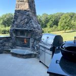 Custom built patio fireplace and BBQ